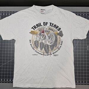 Vintage Trail Of Tears Tshirt Large 2001 Biker Murina USA Made Y2K Motorcycle HD